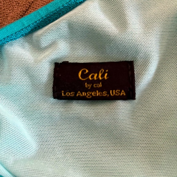 Cali one shoulder teal women’s top size small - Picture 2 of 4